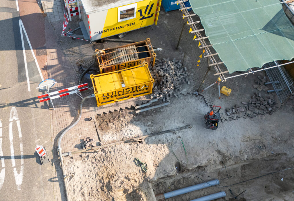 Drone-opname van grondwaterbeheer door Luinstra Watermanagement